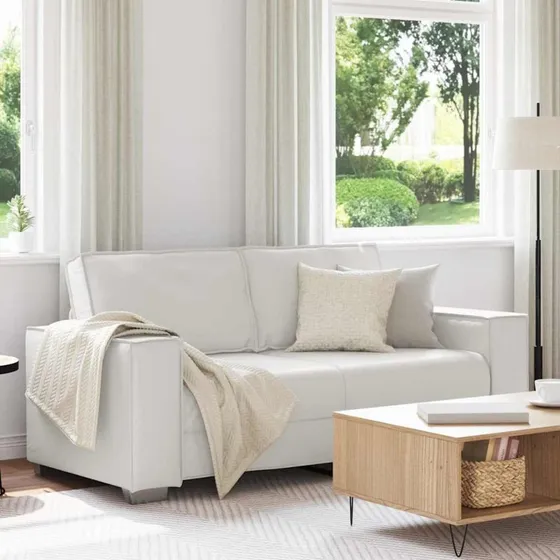 vidaXL Tosæders sofa Hvid 180 cm Kunstlæder
