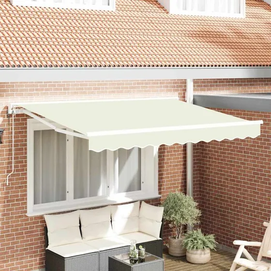 vidaXL Markiseramme Creme 250x200 cm med PU-belægning
