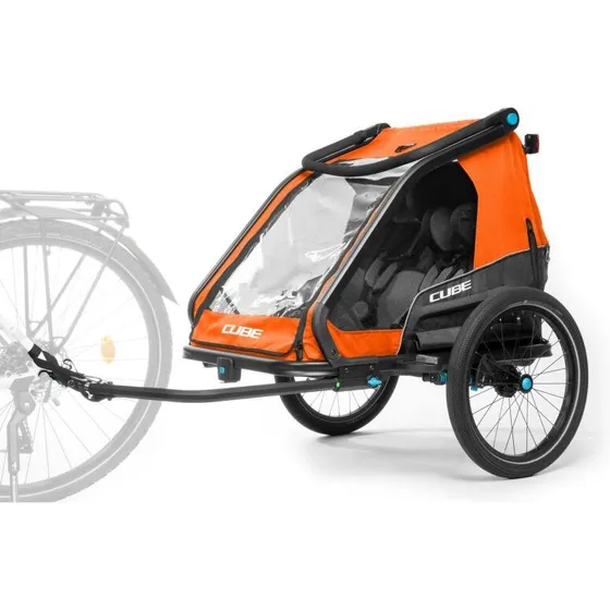 CUBE CMPT X Actionteam Double cykelanhænger - grå/orange