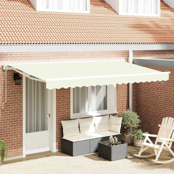 vidaXL Markiseramme Creme 400x200 cm med PU-belægning