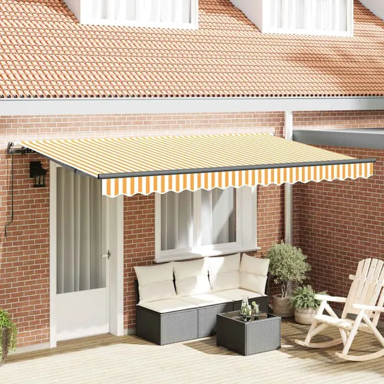 vidaXL Utrækkelig Markise Gul 400 x 200 cm