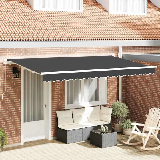 vidaXL Utrækkelig Markise Antracit 400 x 200 cm