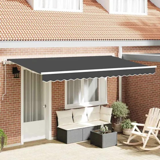vidaXL Utrækkelig Markise Antracit 400 x 200 cm
