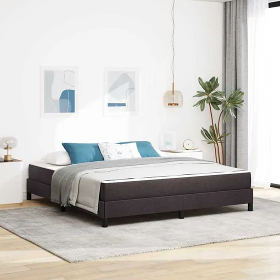 vidaXL Box Spring Seng med Madras Mørk Brun 180x200 cm