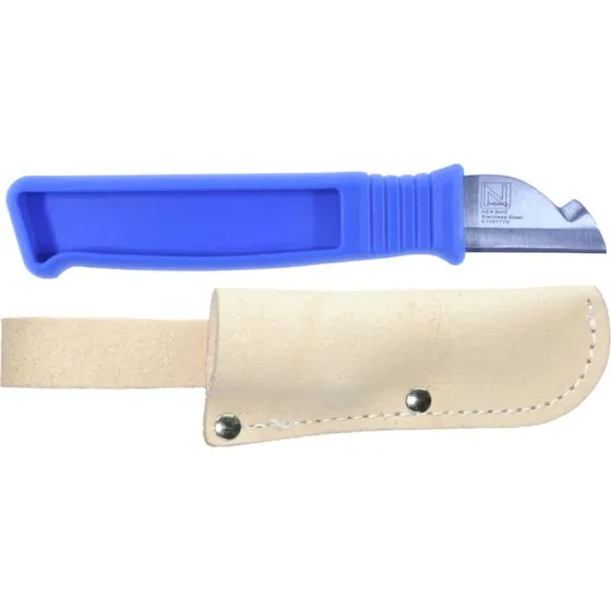 NEK BHS Kabelkniv Blå Højre Hånd med Læderskede