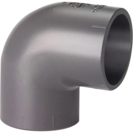 +GF+ vinkel 90° 32 mm grå PVC PN16