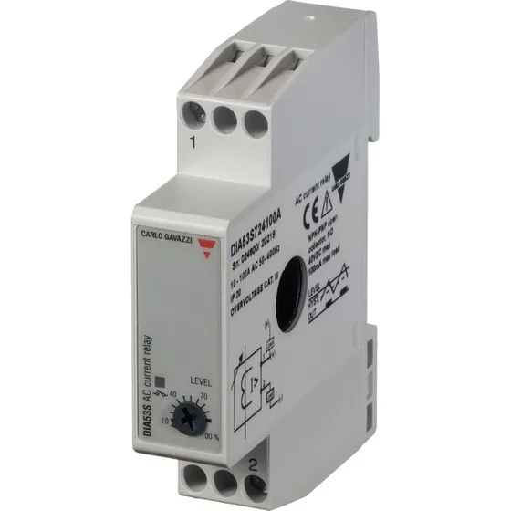 Carlo Gavazzi Strømtransformator 2-20 AAC, DIN, justerbar grænseværdi