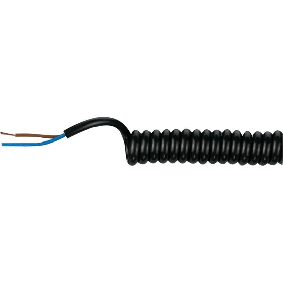 Spiralkabel PUR/PVC 5G1,5 Sort 1000/5000