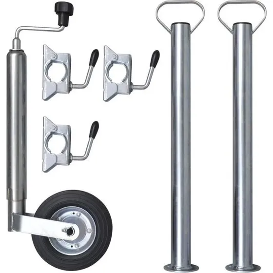 vidaXL 48 mm støttehjul med 2 støtterør & 3 splitklemmer