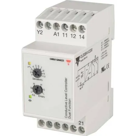 Carlo Gavazzi Niveauforstærkerrelæ 2 niveauer 230VAC DIN-skinne