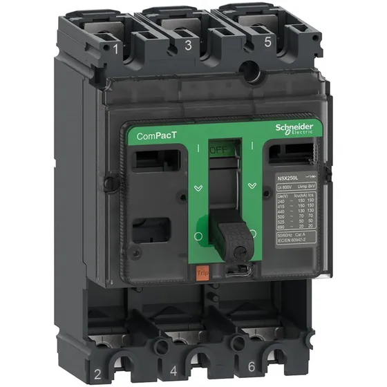 Schneider Electric ComPacT NSX250F 3P U/Relæ 250A 36kA