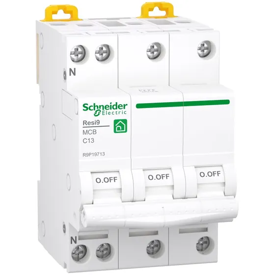 Schneider Electric Resi9 XP 3P+N C13A 6kA 54mm