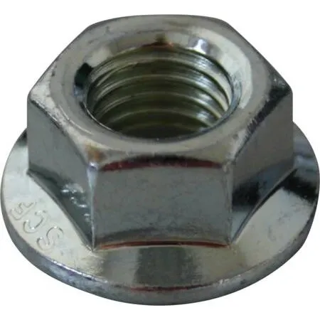 Flangemøtrik M4 DIN 6923 ELFZ, 7mm nøglevidde, elforzinket