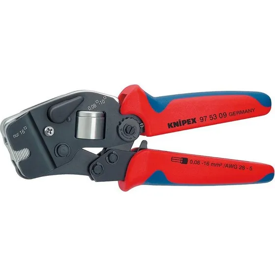 KNIPEX 97 53 09 Crimptang 190 mm, rød/blå