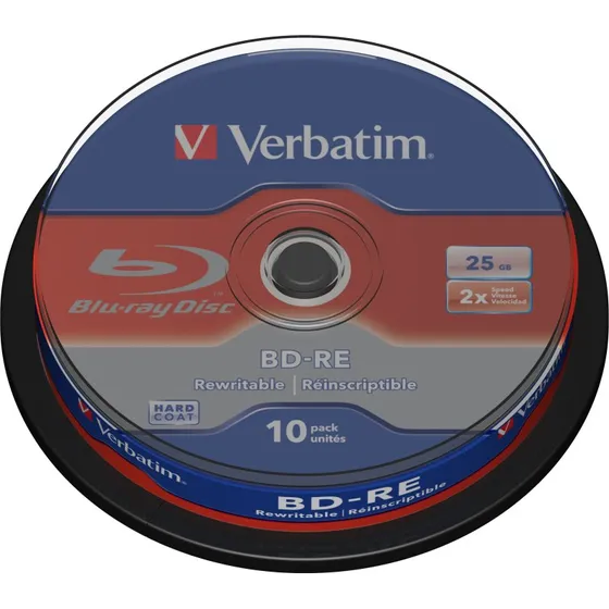 Verbatim BD-RE 25 GB 2x, 10-pack med Hard Coat
