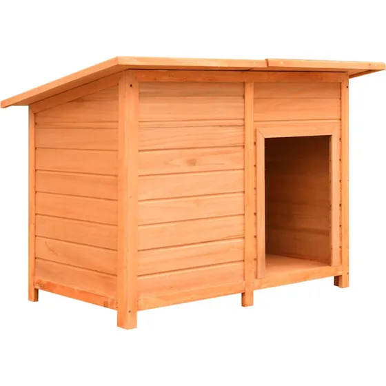 vidaXL Hundebur 120x77x86 cm, massivt fyrre- og grantræ, brun/grøn