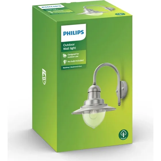 Philips Raindrop væglampe 1x60W antracit aluminium