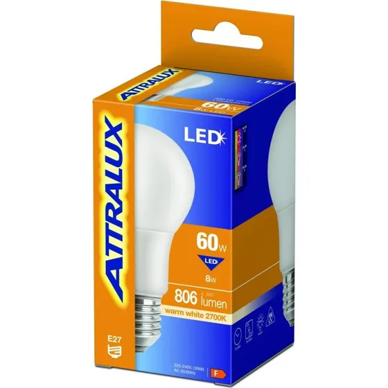Attralux LED 8W E27 2700K 806lm Mat