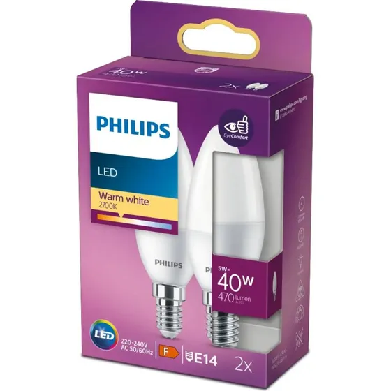 Philips LED 40W B35 E14 WW FR ND 2SRT6