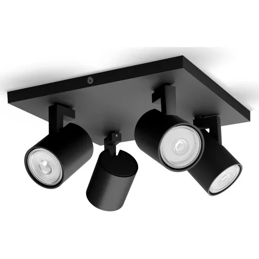 Philips myLiving Runner spotlampe, sort, 4 spots
