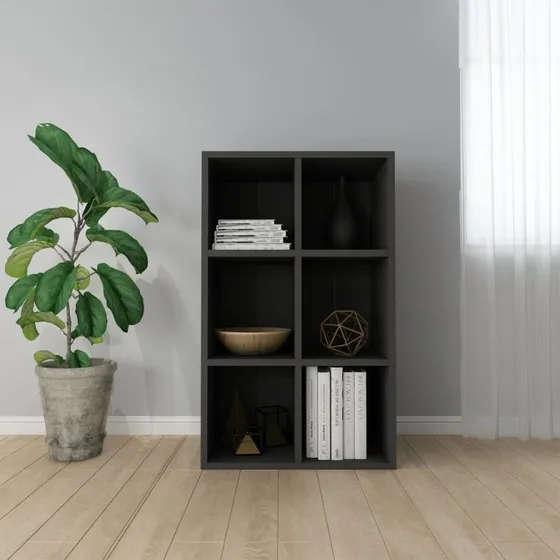vidaXL bogreol/skænk 66x30x98 cm sort konstrueret træ
