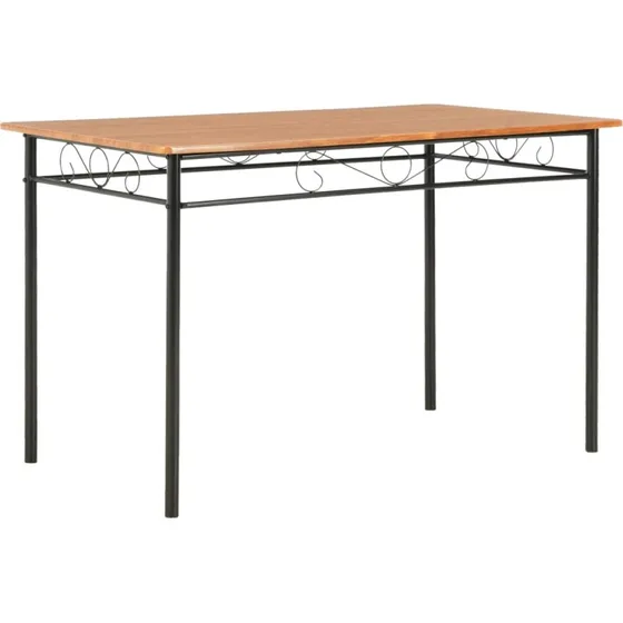 vidaXL Spisebord 120 x 70 x 75 cm MDF brun med stålstel