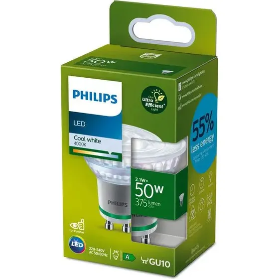 Philips LED 2,1W GU10 4000K 375lm