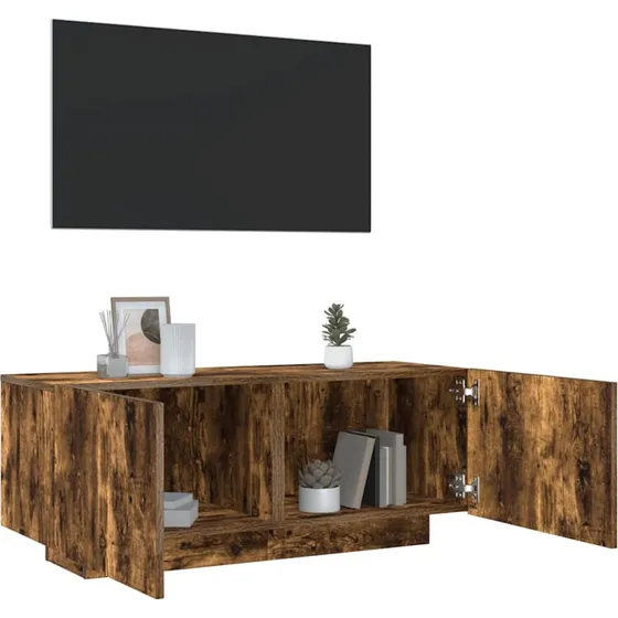 vidaXL tv-bord 100x35x40 cm røget egetræsfarve konstrueret træ