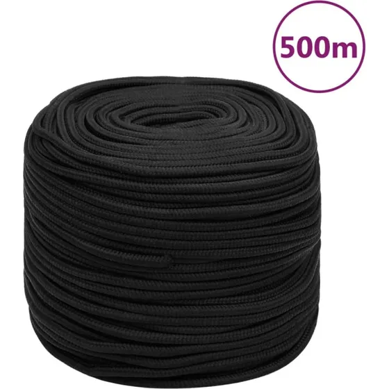vidaXL Tovværk 6 mm 500 m polypropylen sort