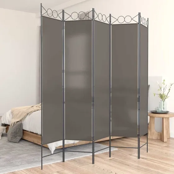 vidaXL 5-panels rumdeler 200x220 cm antracitgrå