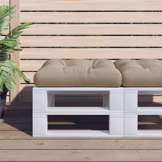 vidaXL Pallehynde 50x50x12 cm Gråbrun Stof