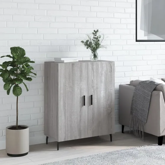 vidaXL Skænk 69,5x34x90 cm Konstrueret Træ Grå Sonoma-Eg