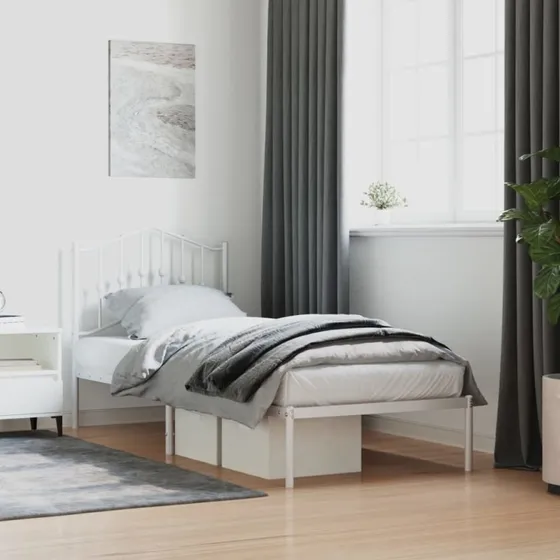 vidaXL Sengeramme 80x200 cm Metal Hvid