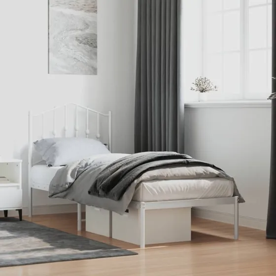 vidaXL Sengeramme 75x190 cm hvid med hovedgærde