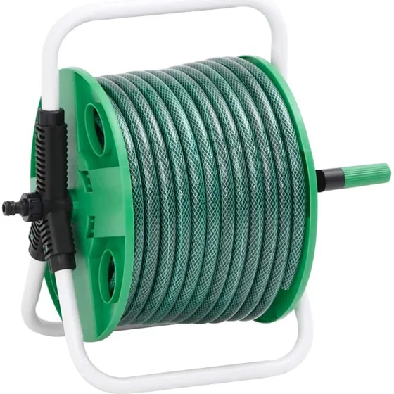 vidaXL fritstående slangetromle 0,5" 20 m PVC grøn