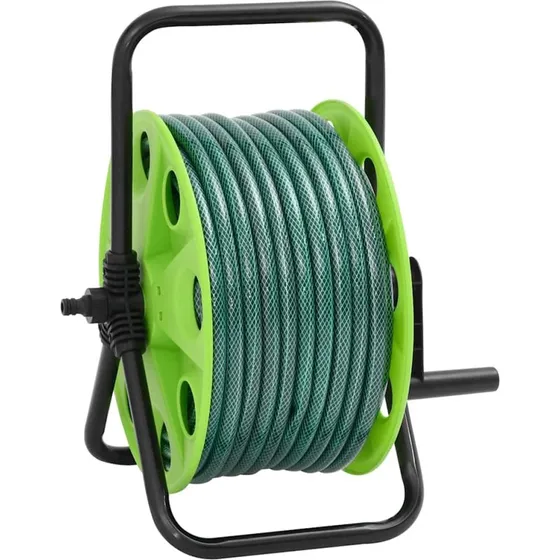vidaXL fritstående slangetromle 0,5" 30 m PVC grøn