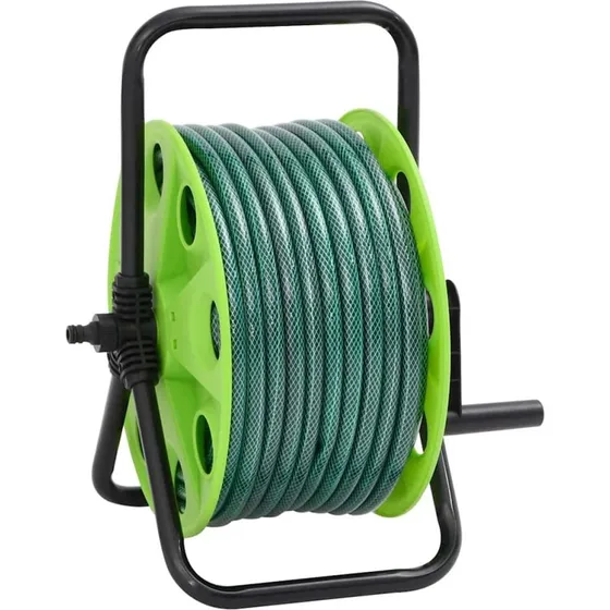 vidaXL fritstående slangetromle 0,5" 50 m PVC grøn