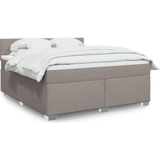 vidaXL Kontinentalseng 180x200 cm med gråbrun stofmadras