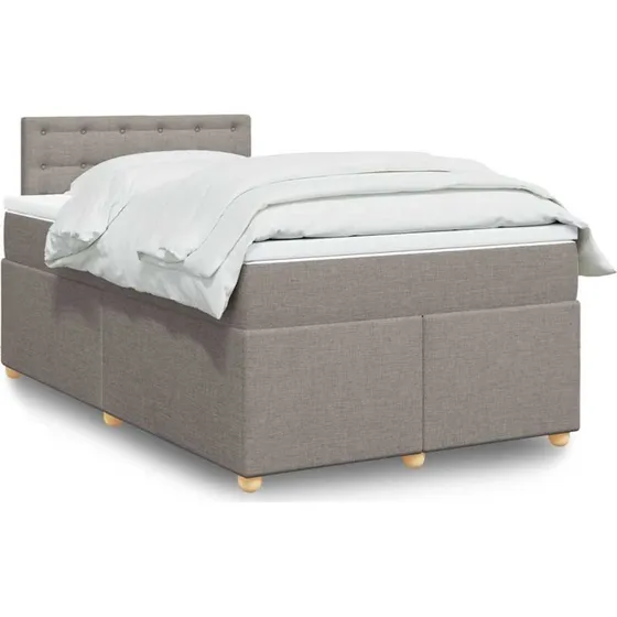 vidaXL Kontinentalseng 120x190 cm med gråbrun stofmadras