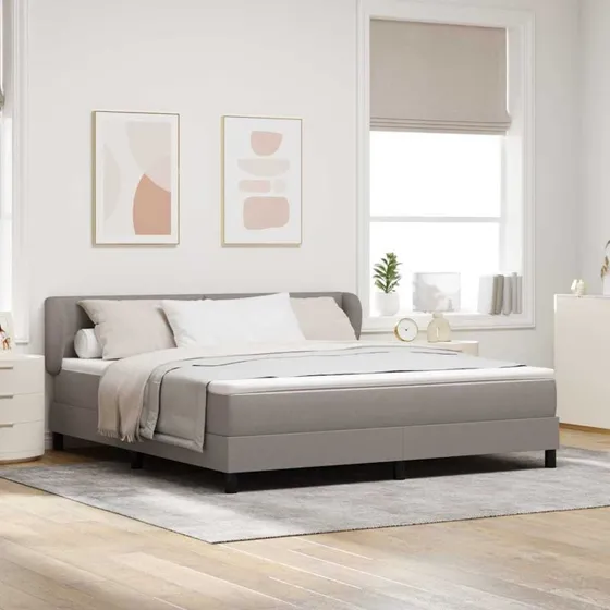 vidaXL Box spring seng med madras Gråbrun 180x200 cm