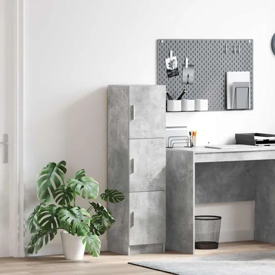 vidaXL Highboard Betongrå 31,5 x 32 x 122,5 cm