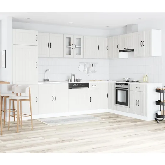vidaXL Vaskeskabsbase Lucca 2 pcs Hvid Konstrueret Træ