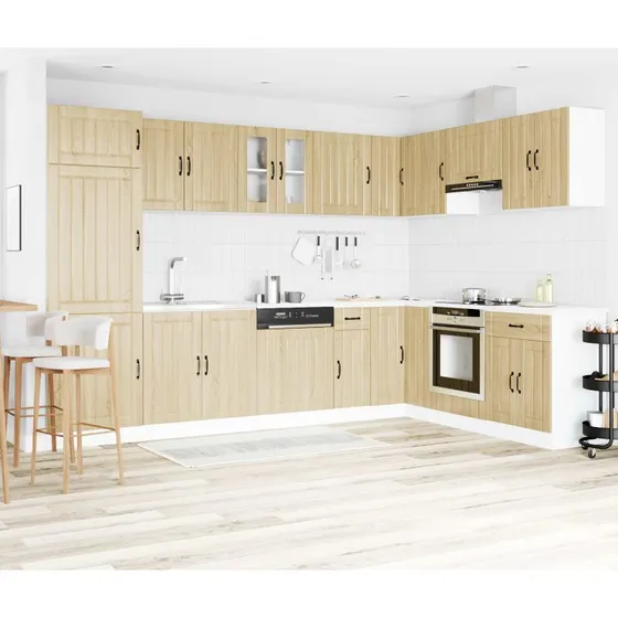 vidaXL Vaskeskabsbase Lucca 2 pcs Brun 80x46x81,5 cm Konstrueret Træ