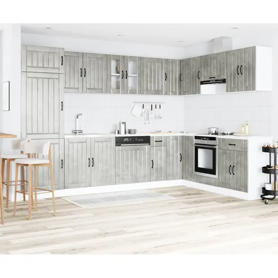 vidaXL Lucca Vaskeskabsbase 2 stk Grå 80 x 46 x 81,5 cm Konstrueret Træ