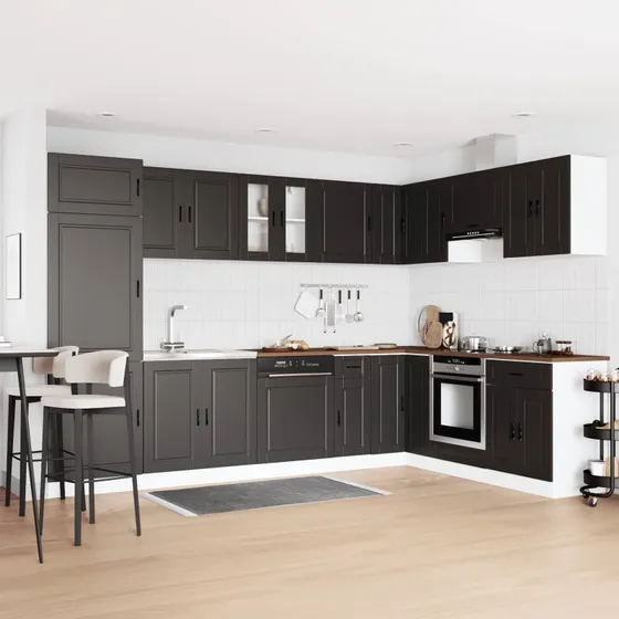 vidaXL Vaskeskabsbase Porto 2 stk Sort 80 x 46 x 84,5 cm