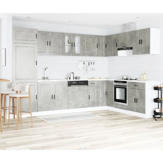 vidaXL Porto Vaskeskabsbase 2-del, Grå, 80 x 46 x 84,5 cm