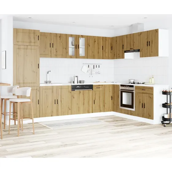 vidaXL Vaskeskabsbase Porto 2 stk Brun 80 x 46 x 84,5 cm