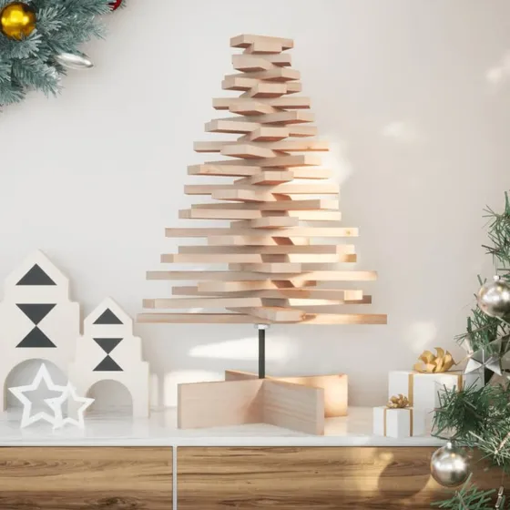 vidaXL dekorativt juletræ 80 cm massivt fyrretræ