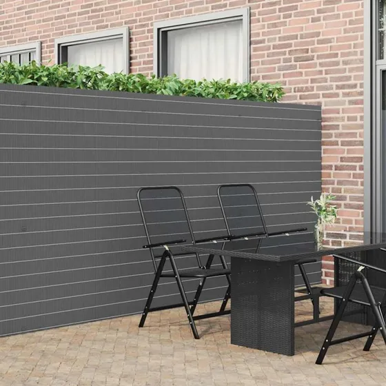 vidaXL havehegn dobbeltsidet 1,8x3 m PVC grå