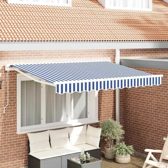 vidaXL Markiseramme Blå og Hvid 250 x 200 cm